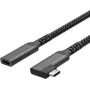 Cable alargador USB-C USB-C > conector hembra USB-C 3.2 90° PD textil 1,5m (FL31-74016)