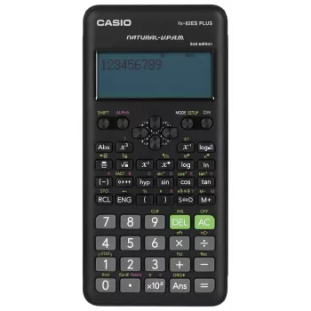 Calculadora científica CASIO FX-82ES PLUS-2 Pocket — 252 funciones, pantalla matricial de 12 dígitos, a pilas (AAA), negra