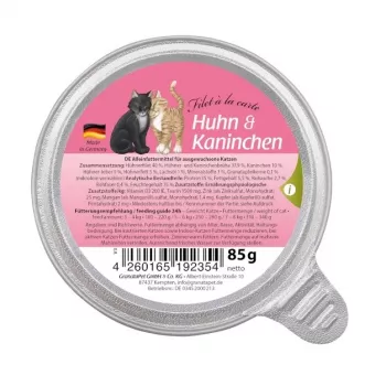 GRANATAPET Filet á la carte pollo con conejo - comida húmeda para gatos - 85 g