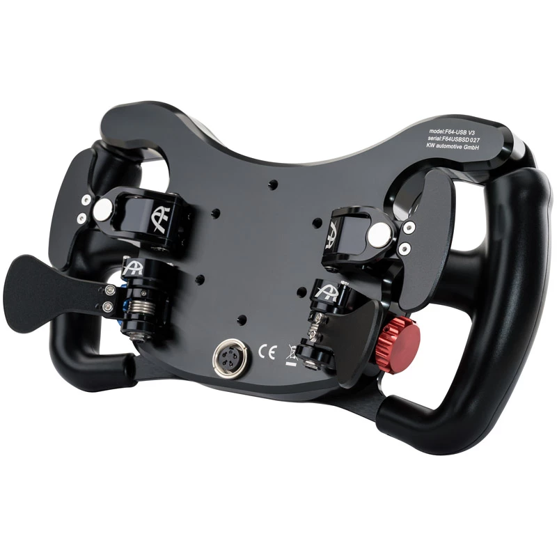 Volante Ascher Racing F64-USB V3 — diseño de mariposa ergonómico, conexión USB