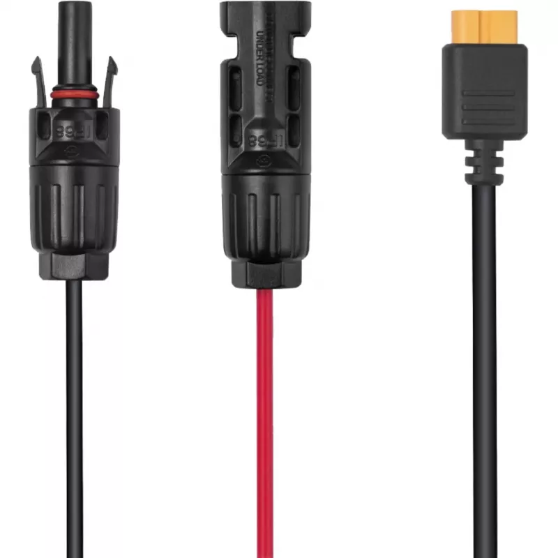 Cable EcoFlow LMC4-XT60I-2,5M para paneles solares, conector XT60i, 2,5 m, negro/rojo
