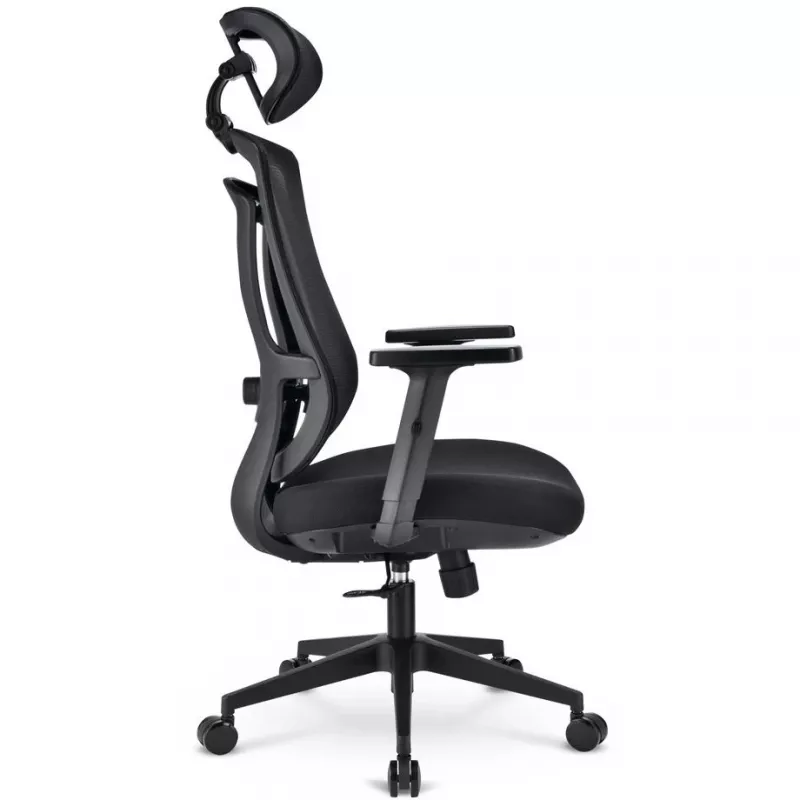 Silla de oficina Sharkoon OfficePal C10 – negra, diseño ergonómico, altura ajustable