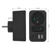 Regleta de enchufes MACLEAN MCE249 F/B – 2 tomas AC (16A + 6A) con 2×USB-A y 2×USB-C PD 20W, conector EU, negro