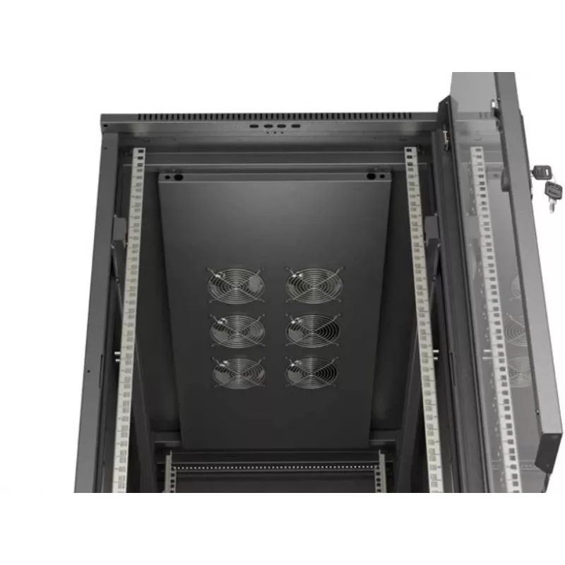 Armario rack LANBERG FF01-6222-12B 22U 600x1200 mm negro con puertas frontal y trasera de cristal
