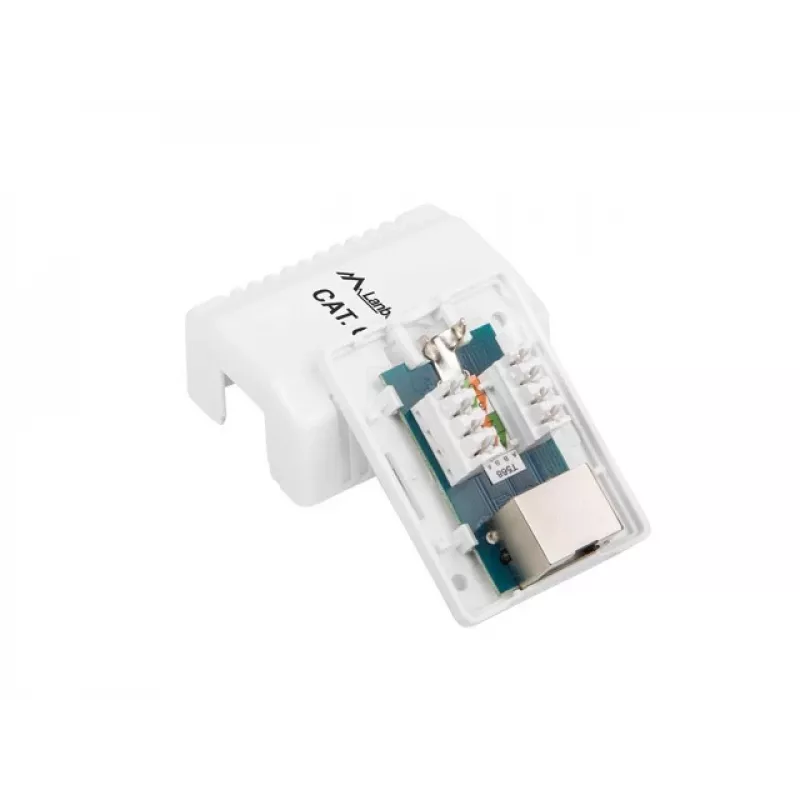 Toma de superficie RJ-45 blanca Lanberg OS6-0001-W