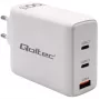 Cargador QOLTEC 100W GaN USB-C Dual PD 5–20V 1,5–5A, 2×USB-C