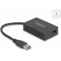 Adaptador de red DELOCK 66463 — USB a interfaz de fibra óptica, 1000 Mbit/s, negro
