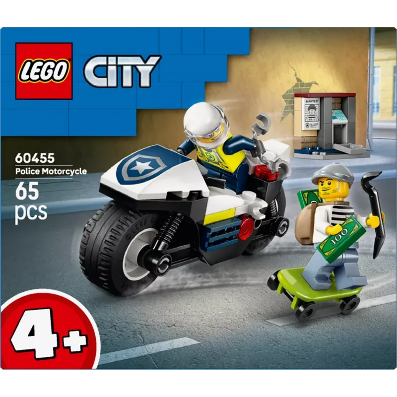 LEGO City Persecución en moto de la policía Set 60455 — 65 piezas, 2 minifiguras, a partir de 4 años