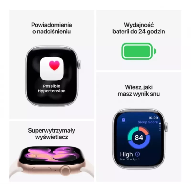 Apple Watch Series 11 GPS + Cellular 42mm caja de aluminio plateado con correa deportiva Purple Fog - M/L