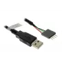 Cable USB Akasa 0,4 m USB A Negro