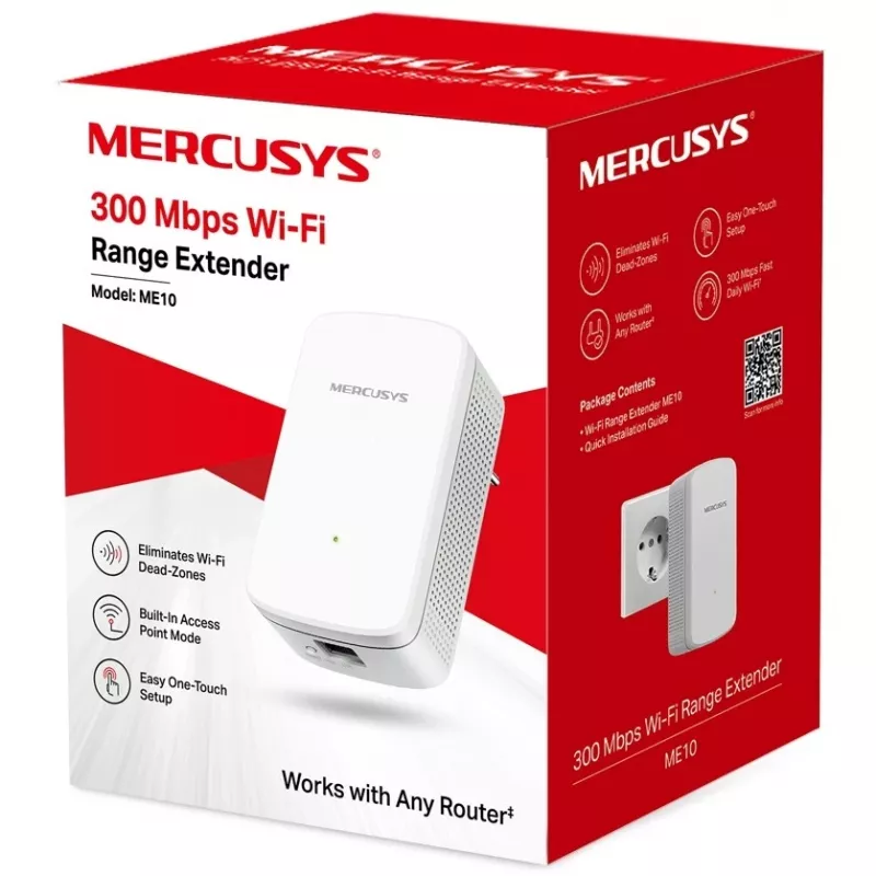 Mercusys ME10 V1 repetidor WLAN Montebar i wall