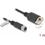 Cable de red DeLOCK M12 D-codificado 4 polos conector hembra a conector hembra empotrado RJ45 Cat5e 1 m negro