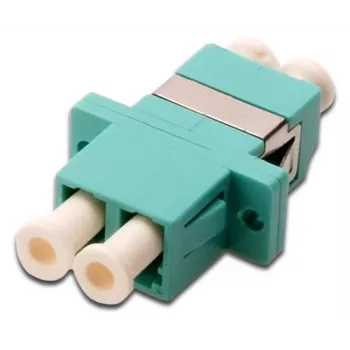 Acoplador de fibra óptica Digitus dúplex LC a LC MM OM3 aqua