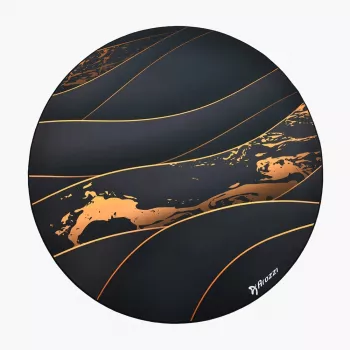 Alfombrilla protectora Arozzi Zona Round Floor Pad – Negro/Oro, alfombrilla protectora redonda para suelos