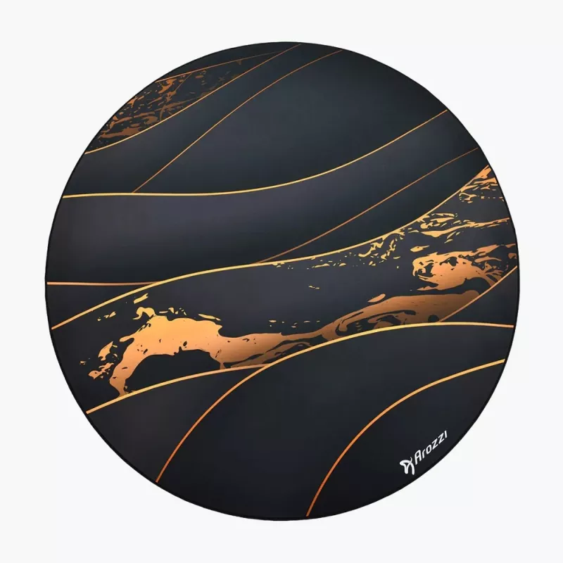Alfombrilla protectora Arozzi Zona Round Floor Pad – Negro/Oro, alfombrilla protectora redonda para suelos