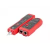 Comprobador de cables de red LANBERG NT-0501 — soporte RJ-11/RJ-12/RJ-45, longitud máx. 250 m, batería integrada, indicadores LED, negro