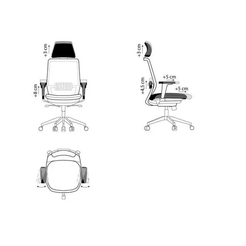 SPECTRUM silla de oficina ergonómica negra