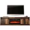 Mueble TV Cama Meble GRANERO con mueble de chimenea, 2000×567×350 mm, tablero de partículas/MDF, 2 puertas correderas, mate, madera vieja