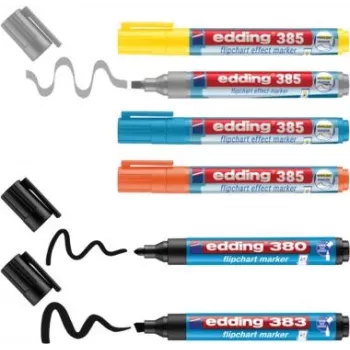 Rotuladores para flipchart Edding 385/380/383 colores surtidos 1,0–5,0 mm, pack de 6