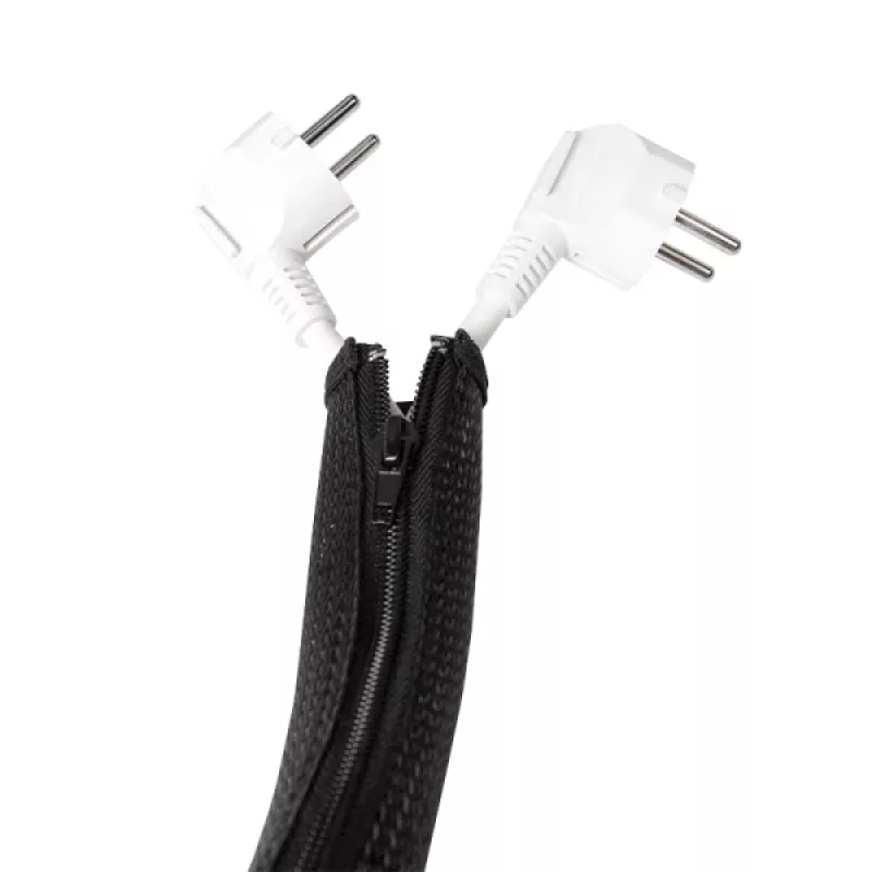 Tubo para cables LogiLink con cremallera, 2,0 m, gris de poliéster, resistente a la abrasión, a la tracción y a la deformación, resistente a los impactos, - 1 ud. (KAB0074)