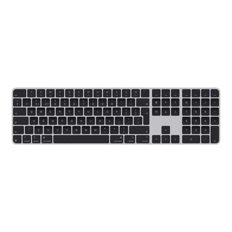 APPLE Magic Keyboard con Touch ID y teclado numérico para modelos Mac con Apple Silicon – Inglés británico – Teclas negras