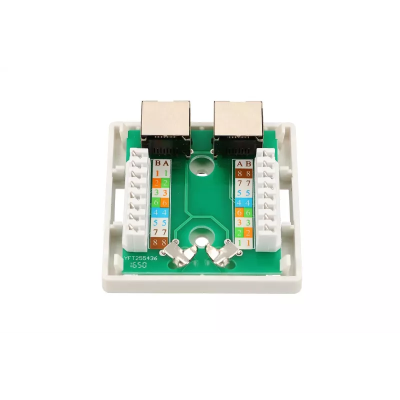 Toma de red de superficie Extralink EX.9649 — 2x RJ45 Cat5e STP