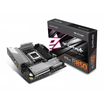 Placa base Sapphire NITRO+ B850M WIFI — AMD B850, zócalo AM5, micro ATX, DDR5, 4x DIMM, Wi‑Fi 6, 2,5Gb LAN, 2x M.2