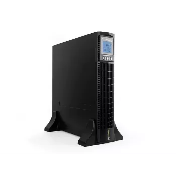 Sistema de alimentación ininterrumpida Green Cell UPS13 — SAI online de doble conversión, 1000 VA / 900 W, onda senoidal pura, 6 salidas AC, LCD, 2 baterías de 12V 9Ah