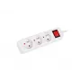Alargador de corriente LANBERG PS1-03E-0300-W — cable de 3 m, 3 tomas AC Type E, blanco, interior