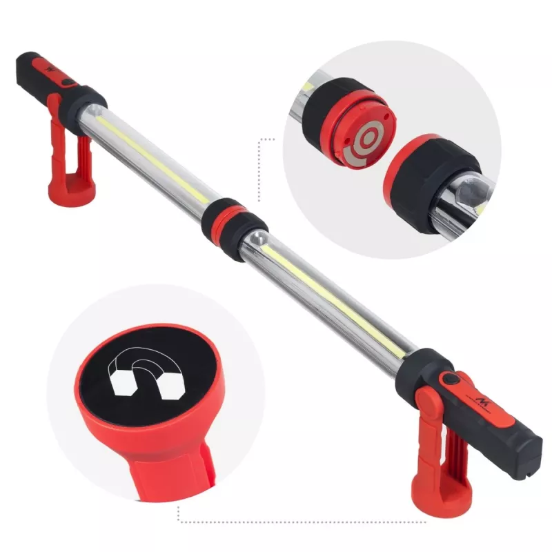 MCE230 Cob LED Xxl 2X lámpara de taller con imán y gancho, modos duales, 1200 lúmenes máx. - Maclean