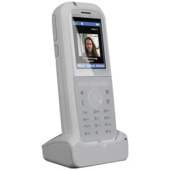 Teléfono DECT agfeo DECT 77 IP — auricular VoIP inalámbrico con manos libres, identificación de llamadas, pantalla (blanco)