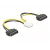 Cable de alimentación DeLOCK 83020 2 x SATA de 15 pines a EPS de 8 pines 15 cm