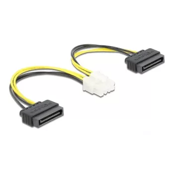 Cable de alimentación DeLOCK 83020 2 x SATA de 15 pines a EPS de 8 pines 15 cm