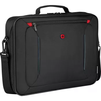 Bolso para portátil Wenger BQ 16 Clamshell — funda negra resistente al agua para portátiles de 16
