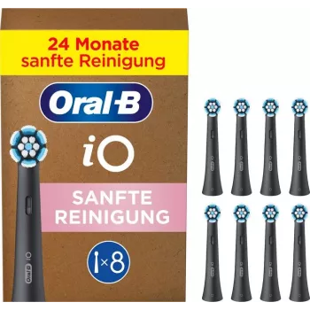 Cabezales de recambio Oral-B iO Gentle Clean pack de 8, negro — para zonas sensibles y cuidado de las encías
