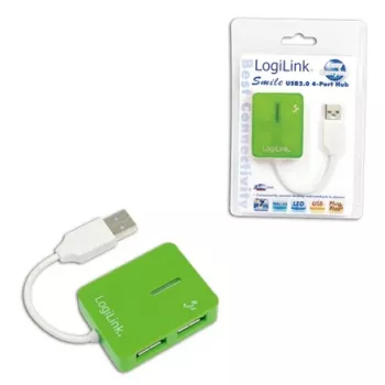 Hub USB LOGILINK UA0138 — hub USB 2.0 de 4 puertos, verde, hasta 480 Mbit/s