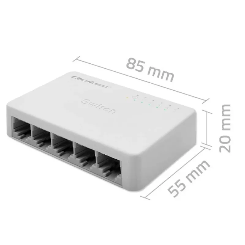 Switch de red QOLTEC 52247 5 puertos RJ45 1000 Mbit/s Gigabit no gestionado