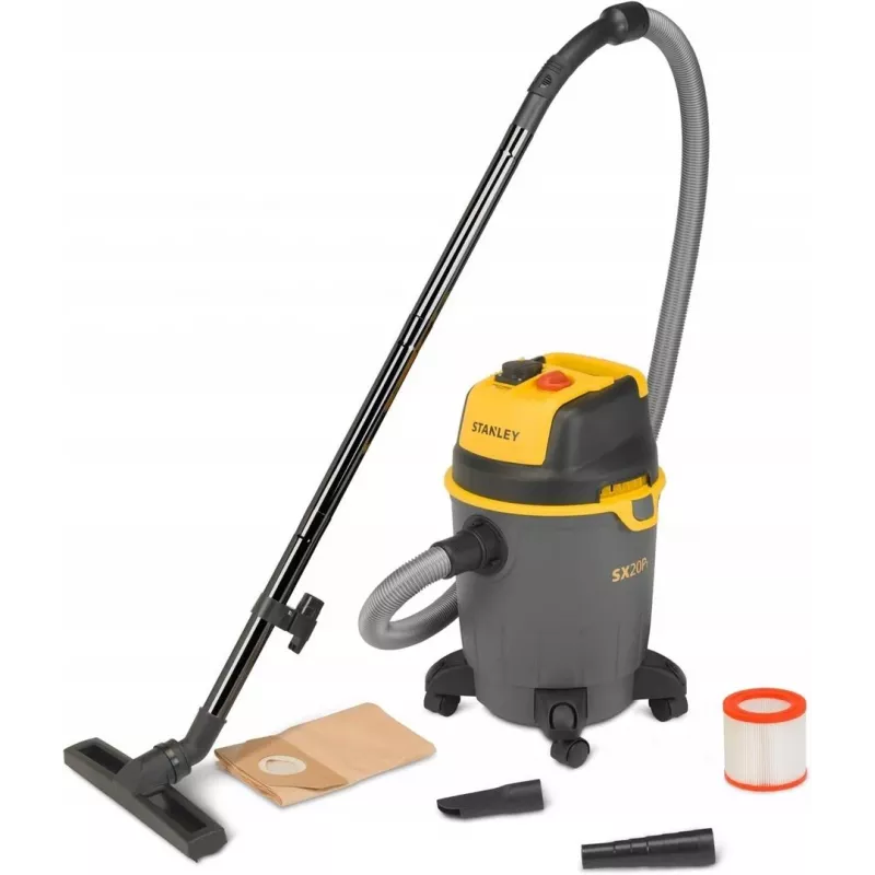 Stanley SXVC20PTE aspirador industrial en seco y en húmedo, 1200 W, 20 l, negro/amarillo