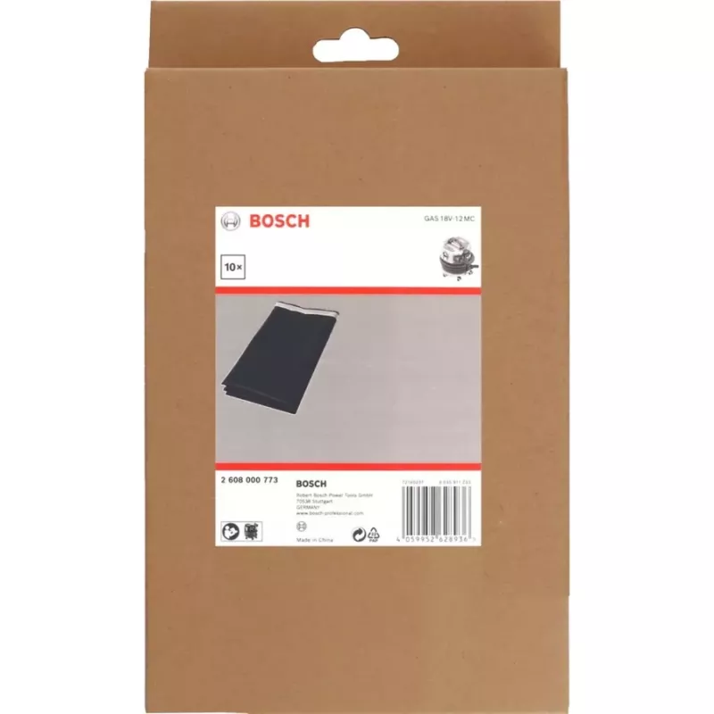Bolsa de polvo desechable Bosch GAS 18V-12 MC Professional, negra, 10 uds.