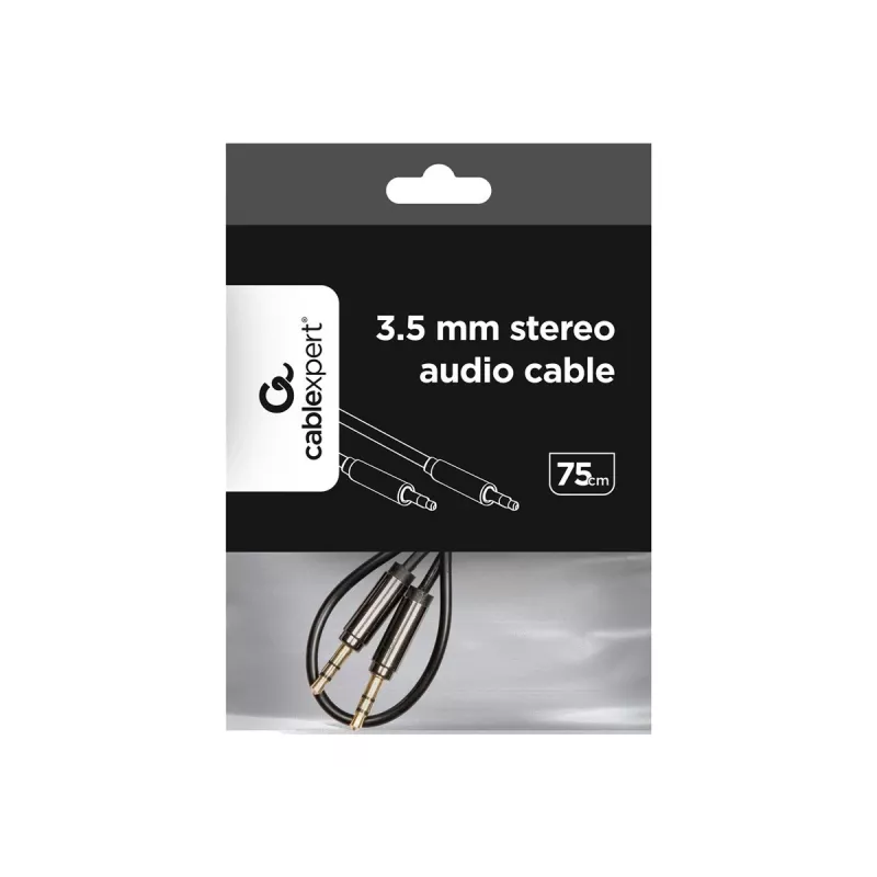 Gembird Cable CCAP-444-0.75M (conector jack macho - conector jack macho, 0,75 m, negro) cable de audio 3,5 mm negro (CCAP-444-0.75M)