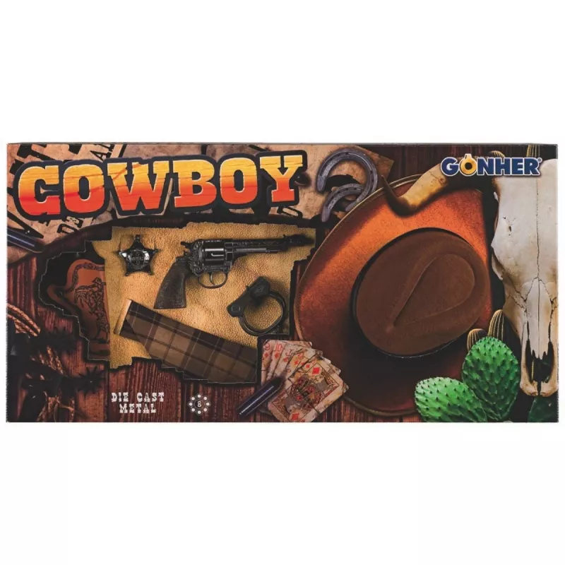 Set cowboy de juguete Pulio Modelo 155880/0 con sombrero — accesorio Gonher