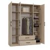 Armario ropero Topeshop ROMANA 160 SON 11 baldas 4 puertas roble