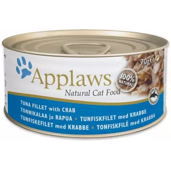 APPLAWS filete de atún con cangrejo en caldo – comida húmeda para gatos – 70g