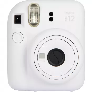 Cámara instantánea Fujifilm Instax Mini 12 Blanca — impresiones 86×54 mm, distancia focal 60 mm, pila AA