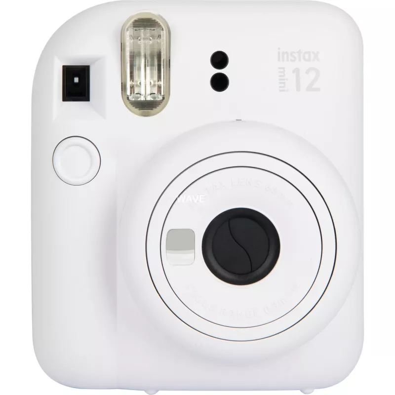 Cámara instantánea Fujifilm Instax Mini 12 Blanca — impresiones 86×54 mm, distancia focal 60 mm, pila AA