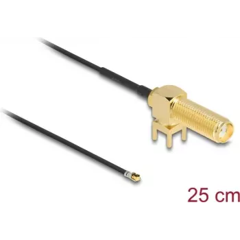 Cable coaxial DeLOCK 12028 0,25 m SMA I-PEX MHF4 negro