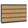 Cómoda Top e shop M8 140 ANT/ART — 8 cajones, antracita/roble, 1380×400×970 mm, tablero de partículas