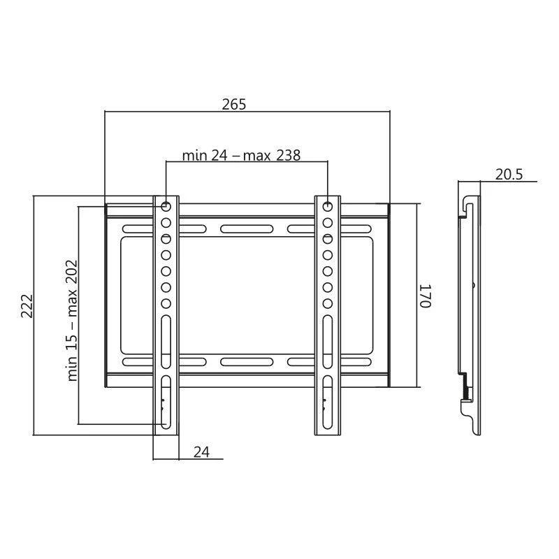Soporte de pared para TV LogiLink BP0034 106,7 cm (42