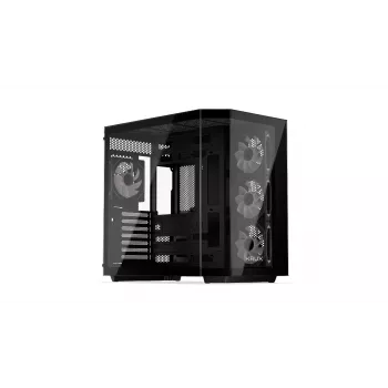 Caja torre de PC KRUX Empero KRXD010, ATX, negra – compatible con GPU hasta 420 mm, disipador de CPU hasta 155 mm, 2 bahías de 3,5