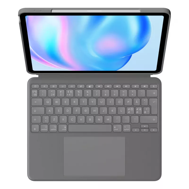 Teclado Logitech Combo Touch QWERTY danés finlandés noruego sueco Smart Connector gris